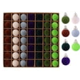 thumbnail image 1 of 49 Pcs Multi Color Velvet Flocked Christmas Ball Ornaments, Plastic Xmas Tree Hanging Decorations, Festive Holiday Party Home Christmas Tree Decor, 1.18 Inch, 1 of 8