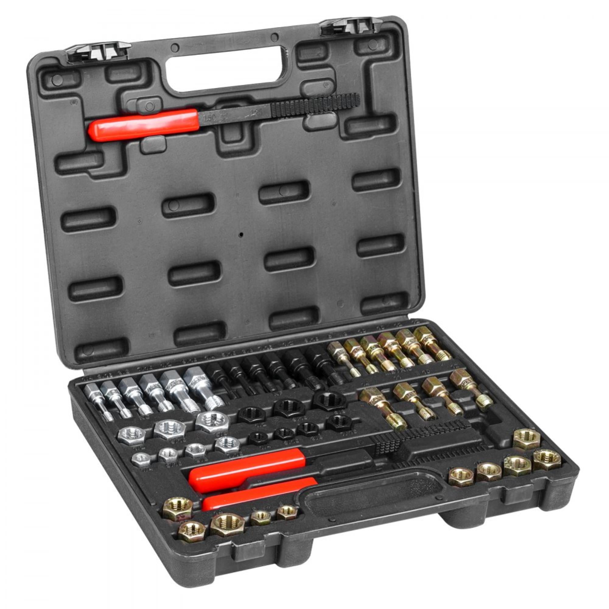 49-Piece Thread Chaser Set, UNC UNF and Metric Thread Restorer Tool ...
