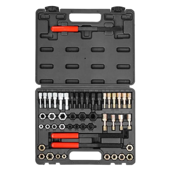 49 Piece Thread Chaser Set Unc Unf Metric Thread Restorer Tool Kit with 22 Taps 24 Dies 3 Thread Files Storage Case