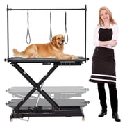 49" Professional Electric Grooming Table for Dogs At Home, Capacity 264 LBS Dog Grooming Table, Height Adjustable Pet Grooming Table With Dog Grooming Arm, Anti Slip Tabletop, Tool Organizer, Black