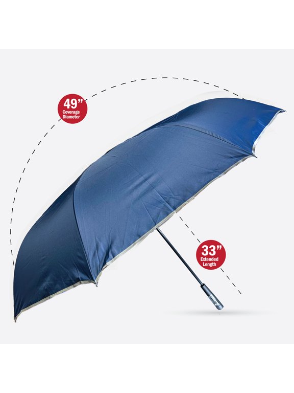 49" Reverse Folding Windproof Umbrella With LED Flashlight