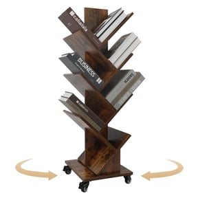 Rotating Splittable Rotating Bookshelf 360 Degree Storage