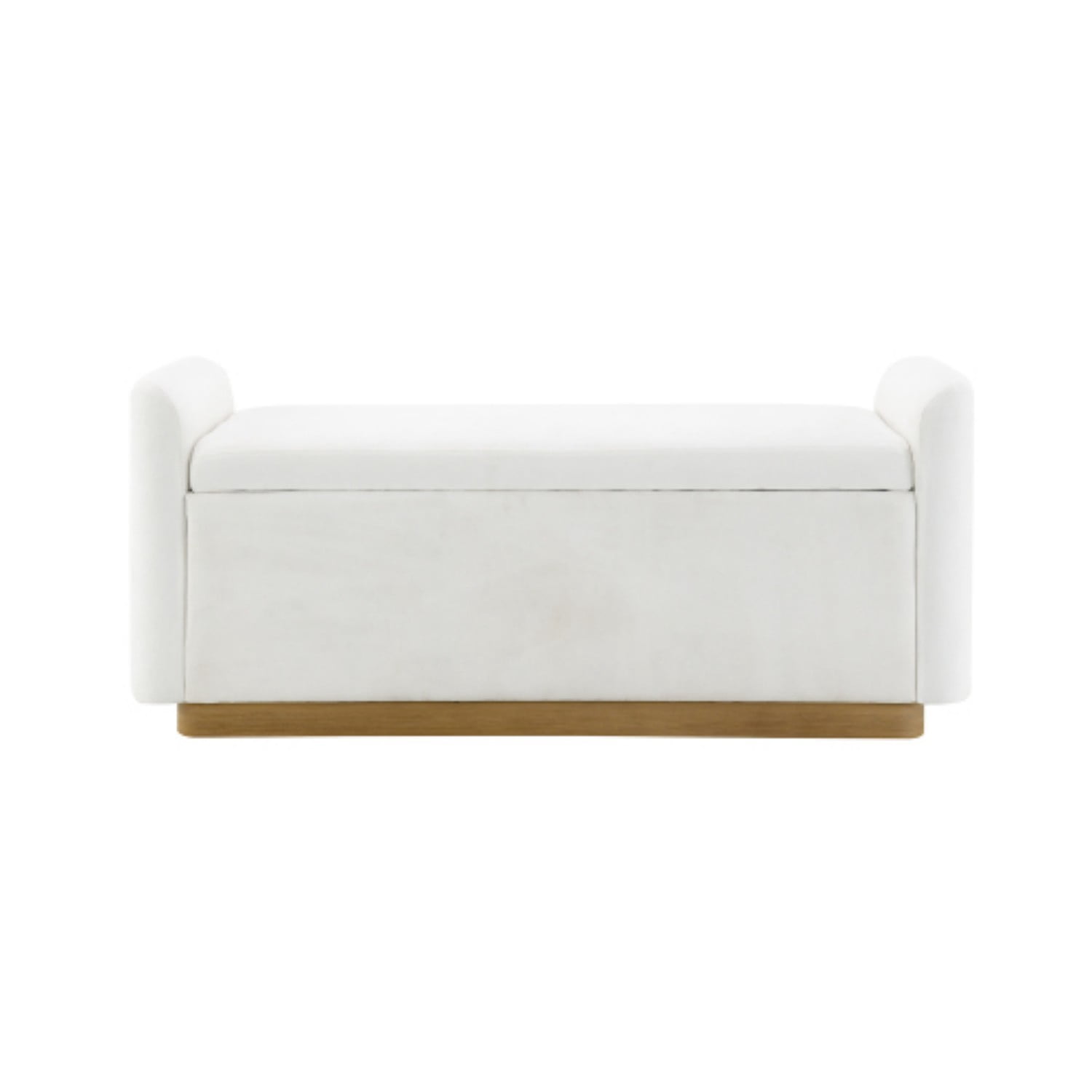 49" Storage Ottoman Bench with Safety Hinge, Upholstered Entryway Bench with Gold Metal Base, Bedroom Bench, Living Room Seating, Beige