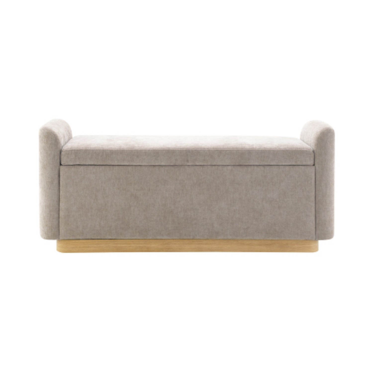 49" Storage Ottoman Bench with Safety Hinge, Upholstered Entryway Bench with Gold Metal Base, Bedroom Bench, Living Room Seating, Brown