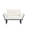 thumbnail image 1 of 49" Velvet Futon Sofa Bed, Modern Convertible Sleeper Sofa Couch with Adjustable Backrest and Armrests, Tufted Loveseat Sofa with Metal Legs for Living Room Bedroom Apartment, 1 of 6
