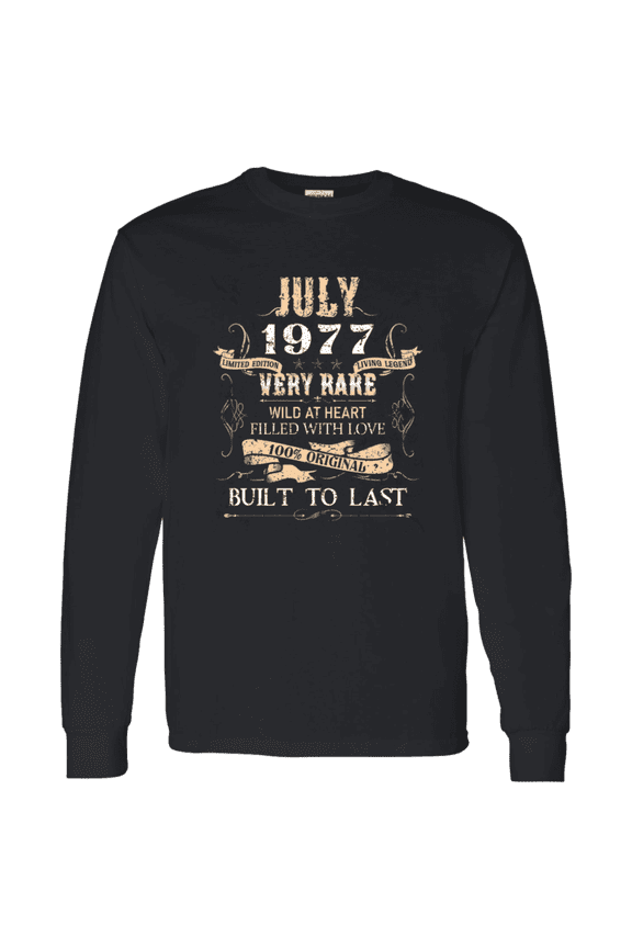 49 Years Old 49Th Birthday Legend Vintage July 1977 Bday Long Sleeve Shirt