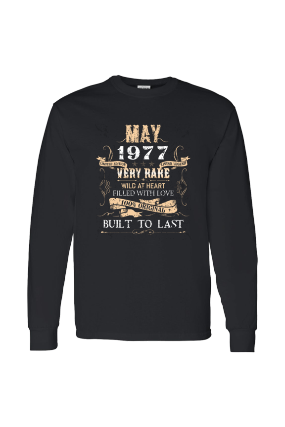 49 Years Old 49Th Birthday Legend Vintage May 1977 Bday Long Sleeve Shirt