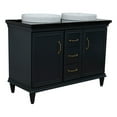 thumbnail image 1 of 49 in. Double Wooden Vanity Dark Gray with Black Galaxy Rectangle Sink, 1 of 12