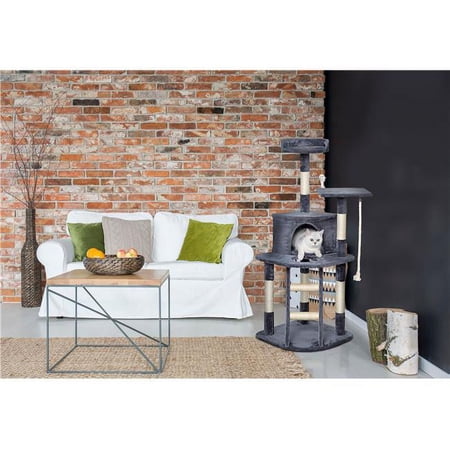 49 in. Economical Cat Tree Condo with Sisal Covered Posts