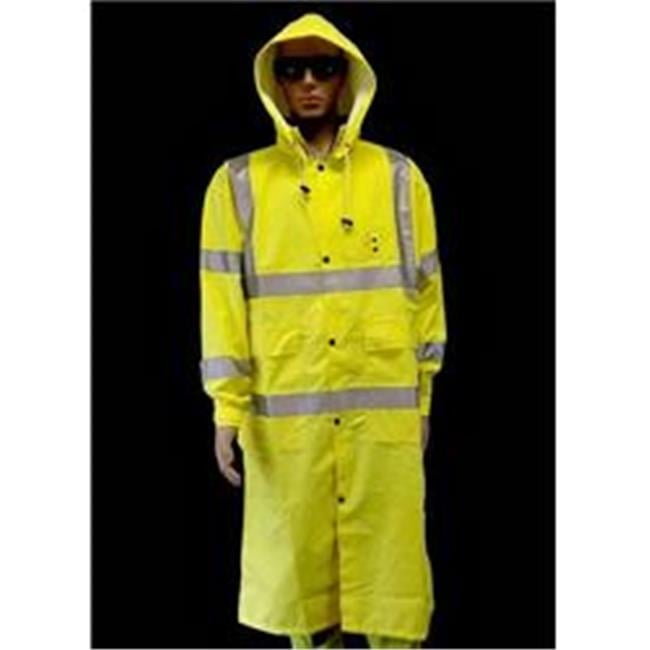 49 in. Lime & Ansi Class 3 - Raincoat with 3M Reflective 49 in. Lime & Ansi Class 3 - Raincoat with 3M Reflective