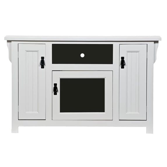 49 in. Poplar TV Stand, European Ivory