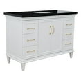 thumbnail image 1 of 49 in. Single Wooden Vanity  White with Black Galaxy Granite Oval Sink, 1 of 15