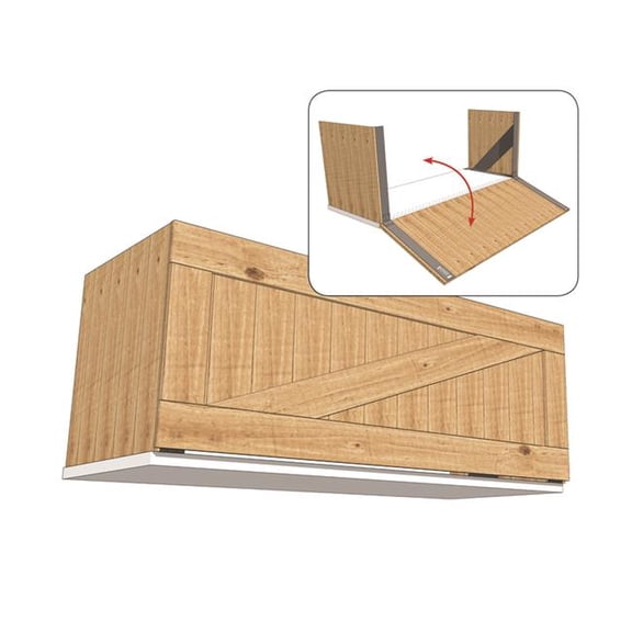 49 in. x 19 in. x 4 ft. Assorted Hinged Barn Box Display - Metal & Wood