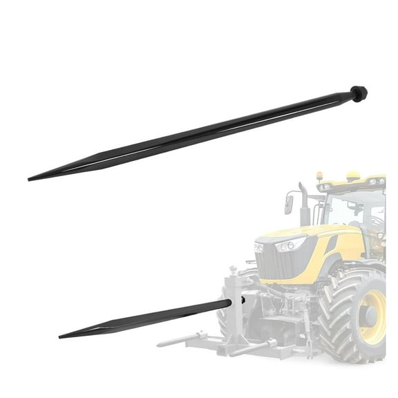 49 inch Hay Bale Spear 3000 lbs Capacity Compatible with Kubota Bobcat Buckets Tractors Loaders Square Bale Hay Spike Forks Black