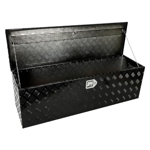 49 inch Heavy Duty Aluminum Truck Tool Box, Trailer Pickup ATV Truck Bed Storage Toolboxes w/Lock & 2 Keys, Black