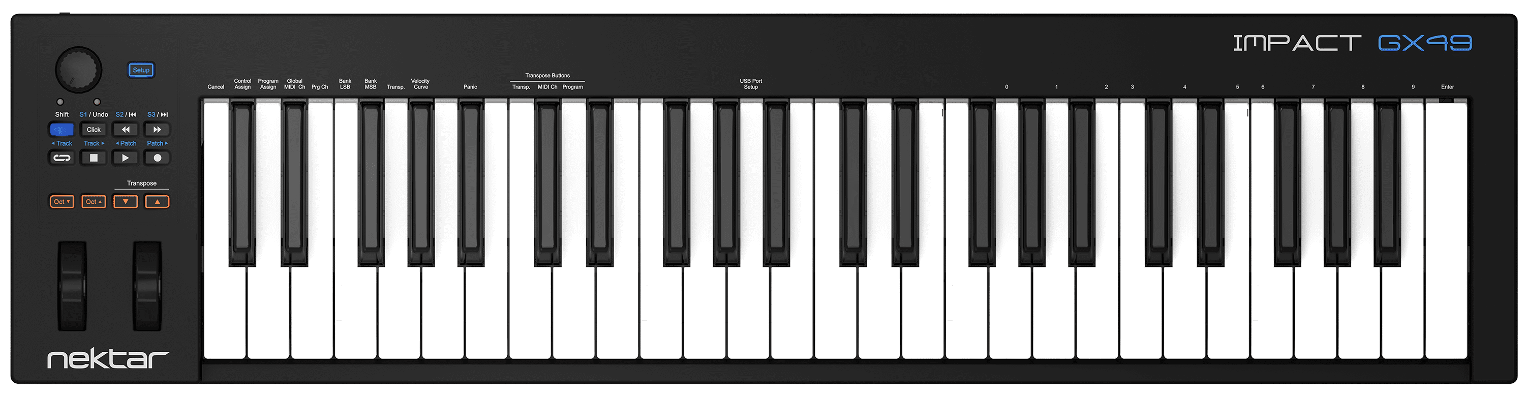 NEKTAR TECHNOLOGY 49 note USB MIDI keyboard controller with Nektar DAW integration supporting 11 DAWs