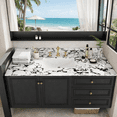 thumbnail image 1 of 49"x22" Bathroom Vanity Top, with Undermount Ceramic Sink and Backsplash, artificial marble Bathroom Vanity Top with 3 Faucet Holes, New Carrara white and black (Only Bathroom Vanity Top), 1 of 5