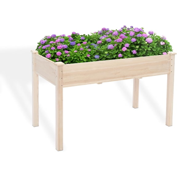 49"x24"x30" Long Raised Garden Bed Outdoor, Wood Outdoor Planter Box, Raised Garden Bed with Legs, for Growing Flowers and Herbs on Patio, Balcony, Deck, or Yard, 30" Tall