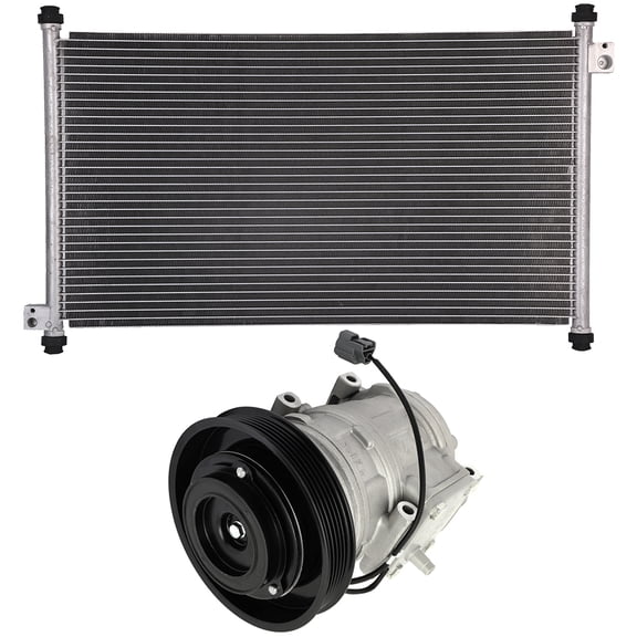 4900 A/C Condenser and 1222001 A/C Compressor Compatible with 1998-2002 for Honda Accord Engine Radiator replace