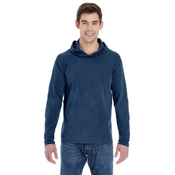 4900 Comfort Colors Adult Long-Sleeve Hooded T-Shirt - True Navy - 3XL
