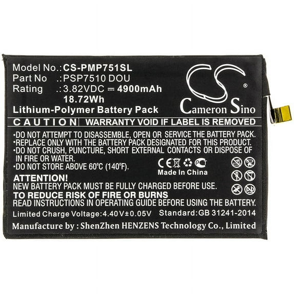 4900mAh PSP7510 DOU Battery for Prestigio PSP7510 DOU Muze C7 Duo