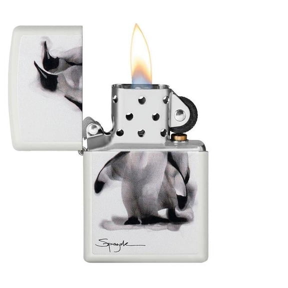 49092 Zippo Penguin White Matte Windproof Lighter