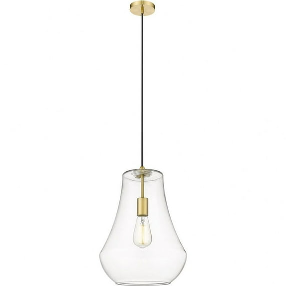 491-1P-SG-G572-12-LED-Innovations Lighting-Fairfield - 1 Light Mini Pendant In Industrial Style-16 Inches Tall and 11.75 Inches Wide Satin Gold Clear