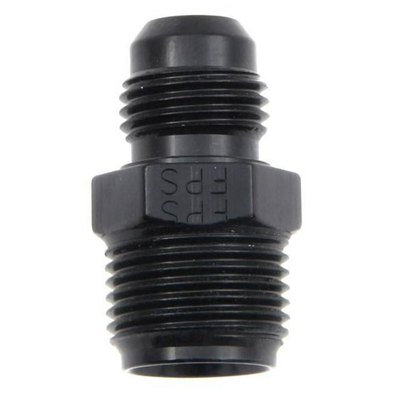 491956-BL -6 AN x 0.62-18.375 in. Tube Inverted Flare Male Adapter Fitting - Black Anodize