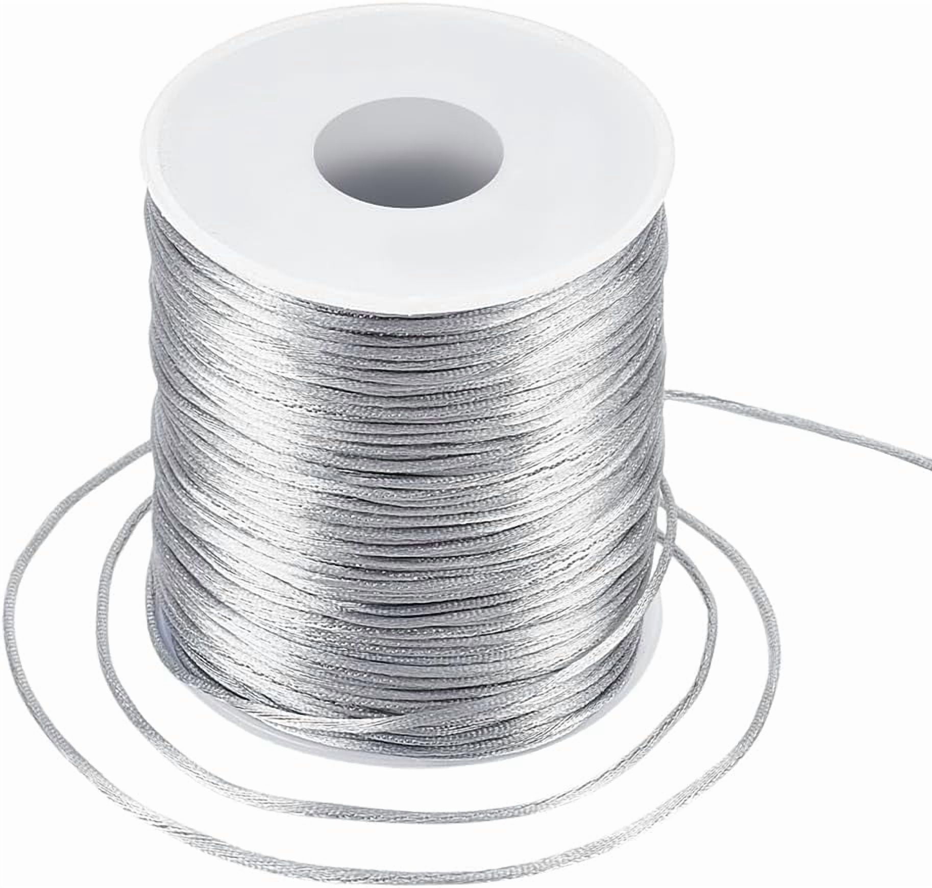 492.13 Yards Rattail Satin Cord 1mm Polyester Trim Cord Beading String Thread for Chinese Knot Braid Hair Macrame Friendship Bracelet Jewelry Making Gray Gray DIY