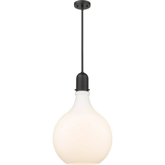 492-1S-BK-G581-16-LED-Innovations Lighting-Amherst - 1 Light Pendant In Industrial Style-24.75 Inches Tall and 15.75 Inches Wide Matte Black Matte