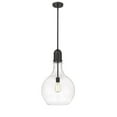 thumbnail image 1 of 492-1S-BK-G582-14-LED-Innovations Lighting-Amherst - 1 Light Pendant In Industrial Style-22.75 Inches Tall and 13.75 Inches Wide Matte Black Clear, 1 of 1
