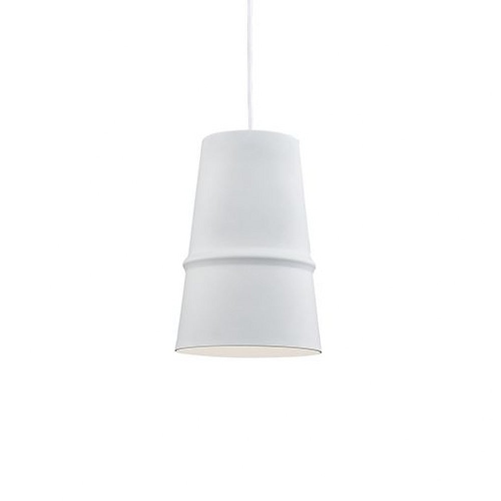 Castor 12" White and Brushed Nickel Aluminum Pendant Light