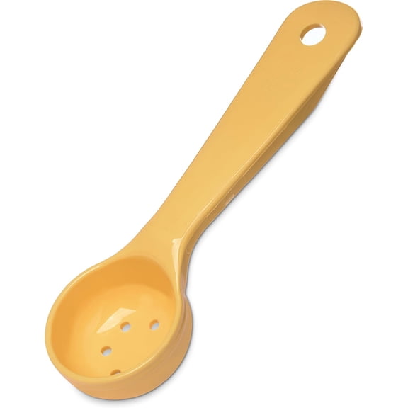 492304 Perforated Short Handle Portion Control Spoon, 1 oz, Yellow