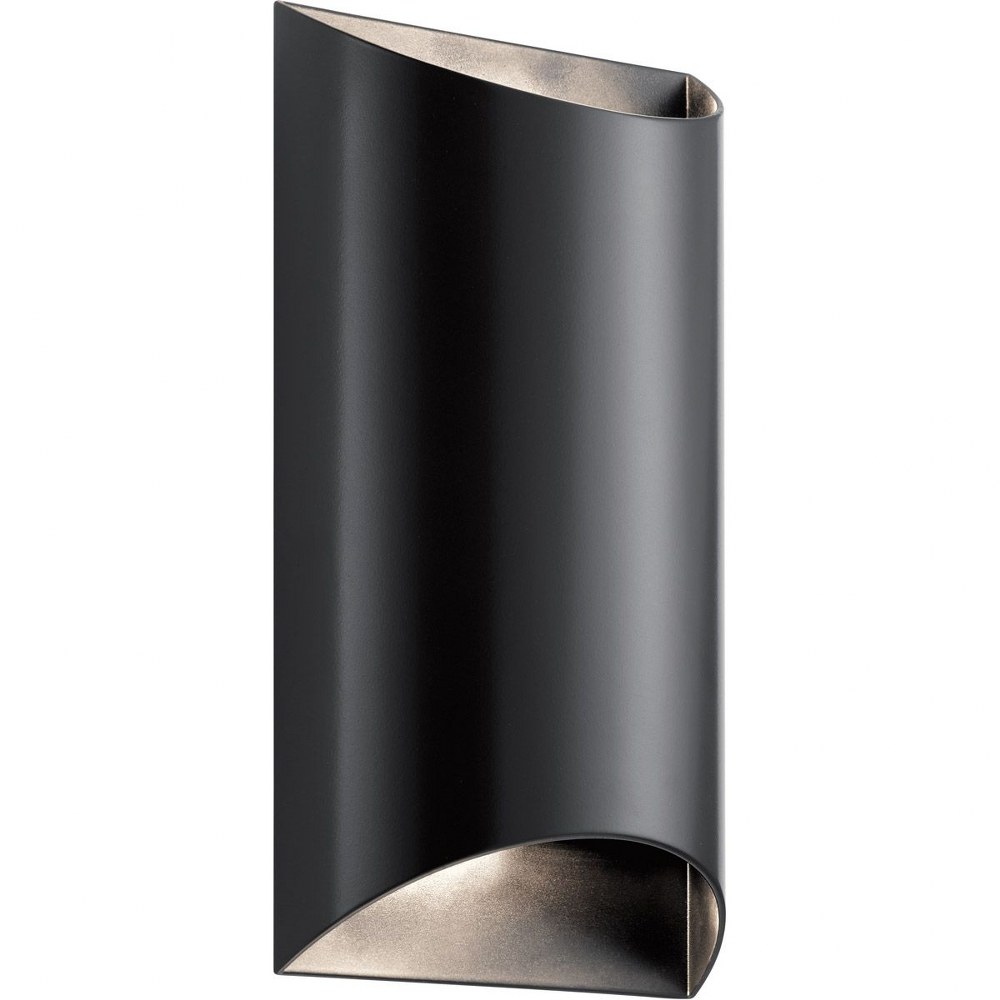 49279BKLED-Kichler Lighting-Wesley - 20W 2 LED Medium Outdoor Wall Lantern - 13.75 inches tall by 7 inches wide-Black Finish