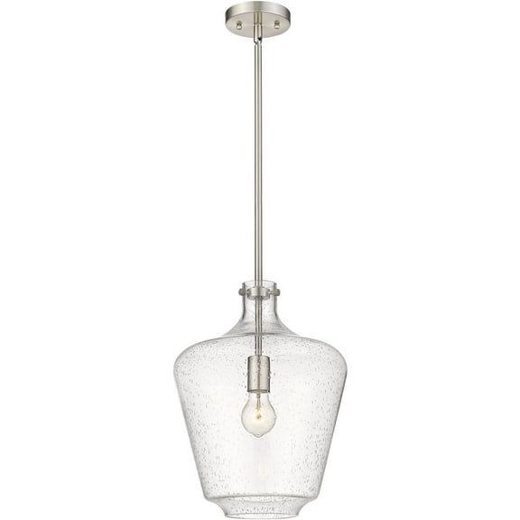 493-1S-SN-G504-12-LED-Innovations Lighting-Lowell - 1 Light Mini Pendant In Industrial Style-16.25 Inches Tall and 12 Inches Wide Brushed Satin Nickel