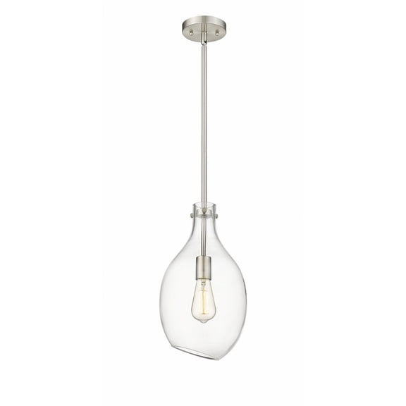 493-1S-SN-G552-9-LED-Innovations Lighting-Salem - 1 Light Mini Pendant In Industrial Style-16 Inches Tall and 8.5 Inches Wide Brushed Satin Nickel