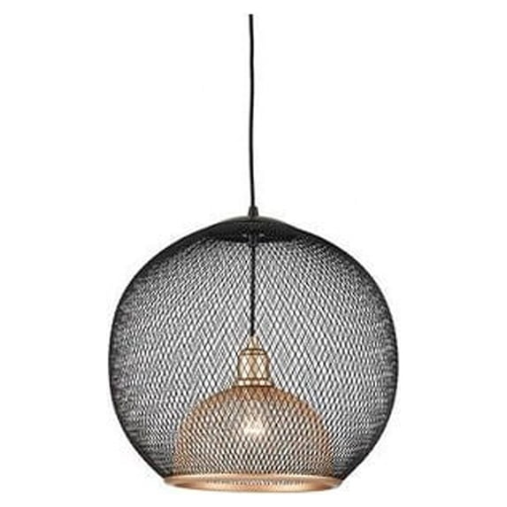494418-BK/GD-Kuzco Lighting-Gibraltar - 1 Light Pendant-17 Inches Tall and 18 Inches Wide-Black/Gold Finish -Traditional Installation