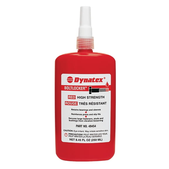 49454 Dynatex Red High Strength Thread Locker; 250 ML Bottle for Universal 49454