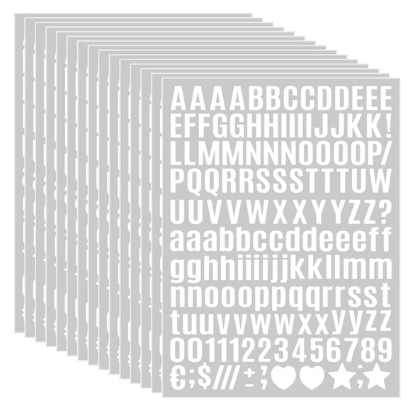 4650 Pcs 1/2 Inch (0.5") Self-Adhesive Vinyl Letter Sticker, Alphabet Numbers, White