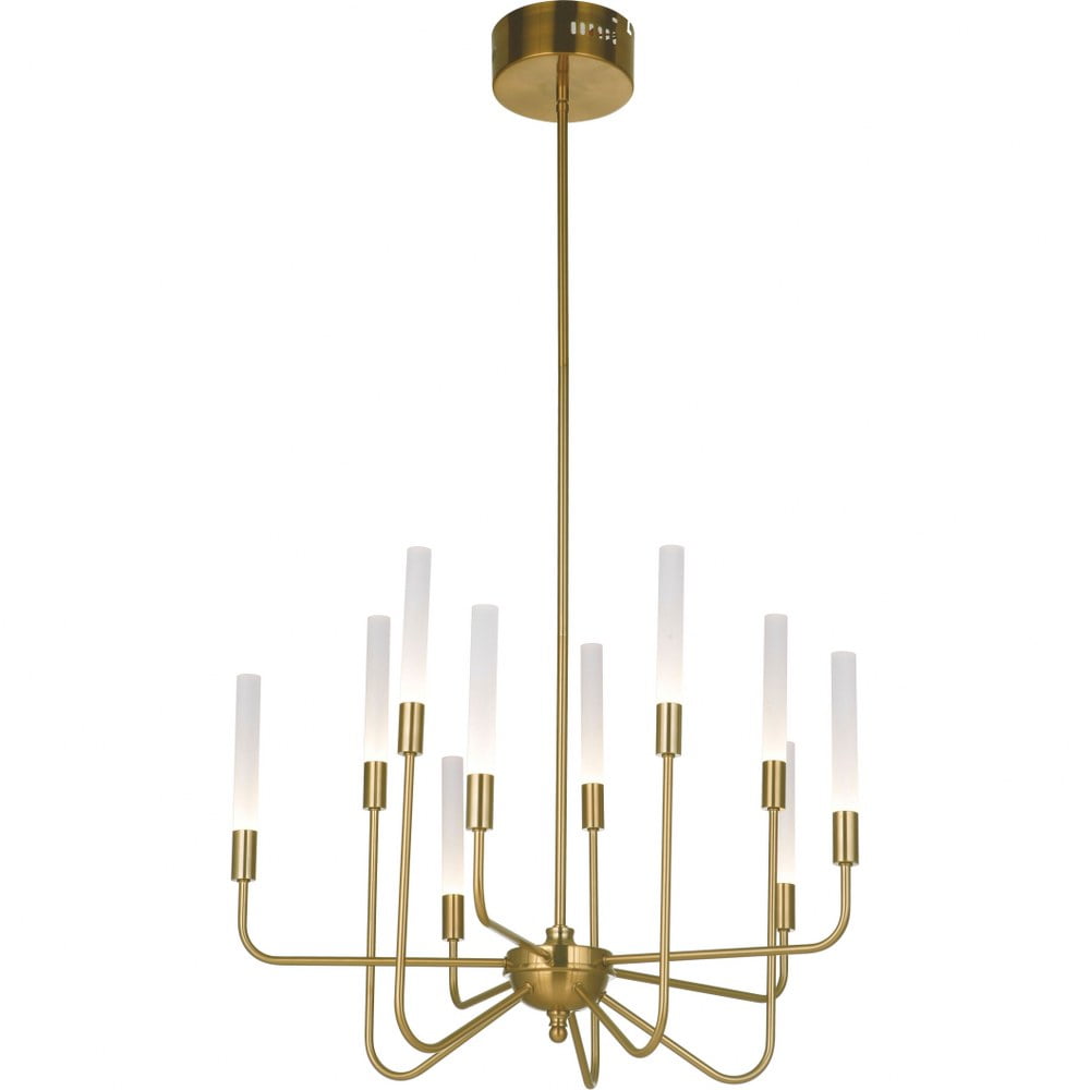 Valdi 26.5" Brass and White LED Chandelier