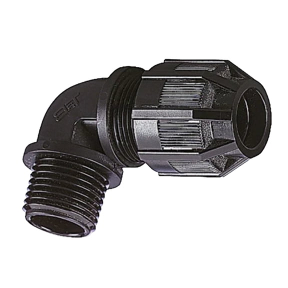 4971NM Liquid Tight Strain Relief, 90deg, 3/4in, IP65, UV Resist Poly, Ranger Series