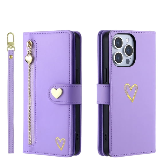 Case for Nokia G310 Wallet phone case with zipper pocket, wrist strap, flip cover and built-in card slots.