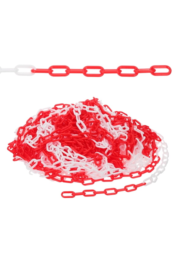 498.7ft Plastic Barrier Chain, Safety Barrier Chain Plastic Chain Links Crowd Control Barrier for Fence Gate Garden Construction Driveway Elevator Parking Lot, Red White