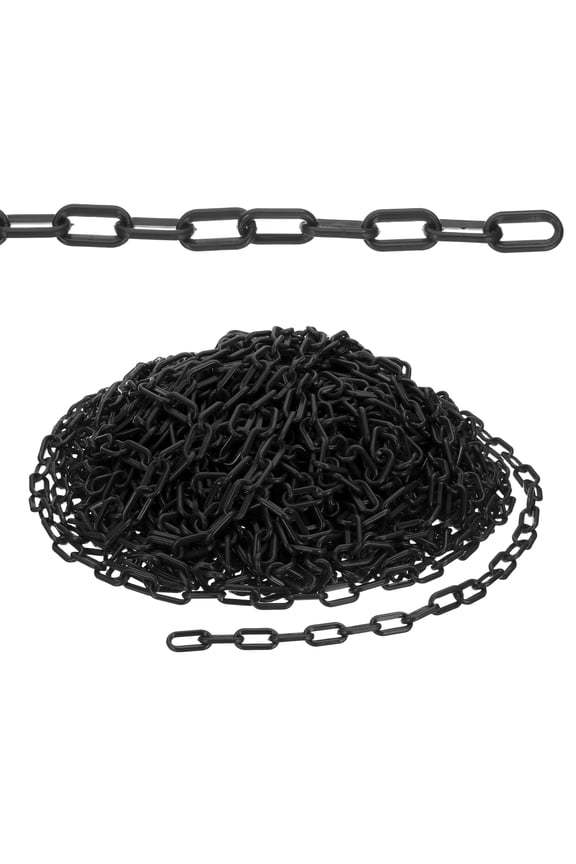 498.7ft Plastic Barrier Chain, Safety Barrier Chain Plastic Chain Links Crowd Control Barrier for Fence Gate Garden Construction Driveway Elevator Parking Lot, Black