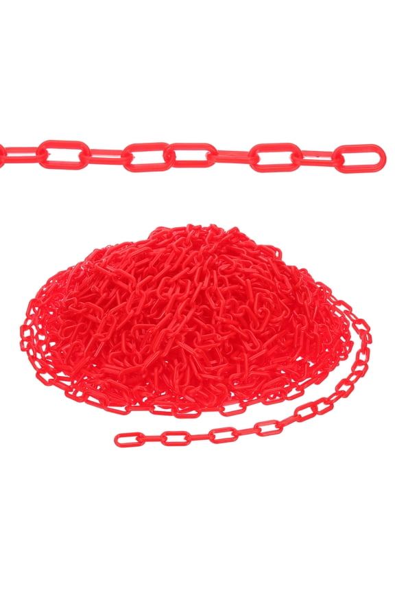 498.7ft Plastic Barrier Chain, Safety Barrier Chain Plastic Chain Links Crowd Control Barrier for Fence Gate Garden Construction Driveway Elevator Parking Lot, Red