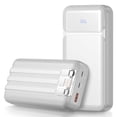thumbnail image 1 of 49800mAh Power Bank with Built in Cables, 22.5W Fast Charging Portable Charger, 4 Outputs 3 Inputs Led Display Battery Pack, Travel Essentials Phone Charger Compatible for iPhone/iPad/Samsung, White, 1 of 8