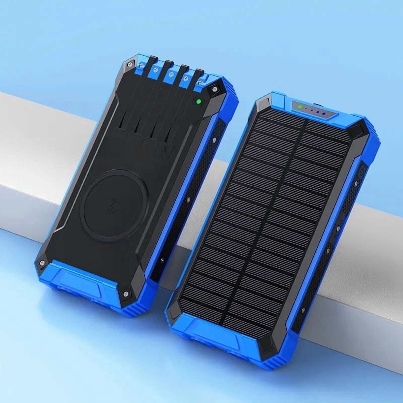 49800mAh Solar Power Bank, Wireless Solar Charger with Built‑in 4 ...