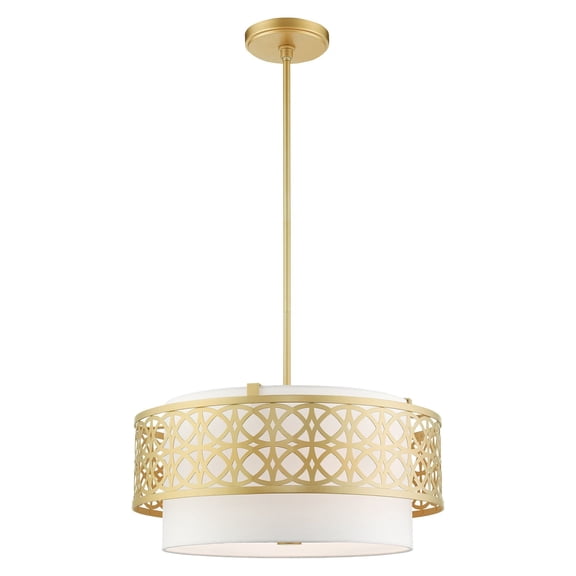 49865-33 Livex Lighting Calinda - 4 Light Pendant in Glam Style - 20.25 Inches wide by 18 Inches high-Soft Gold Finish -Traditional Installation