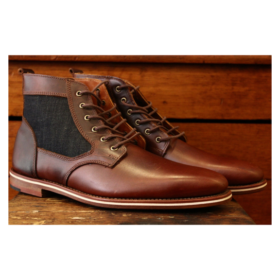 $499.00 HELM Boots Men's Lace-up Leather Brown  - Sam Size 7.5