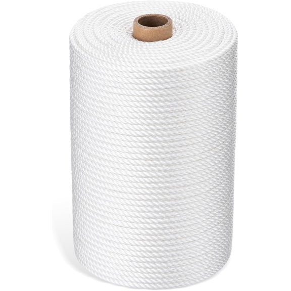 499 ft 3/16 Inch Nylon Rope White Pull Rope Cord 3 Strand Twisted for Pull Swing Climb and Knot High Strength Hanging DIY